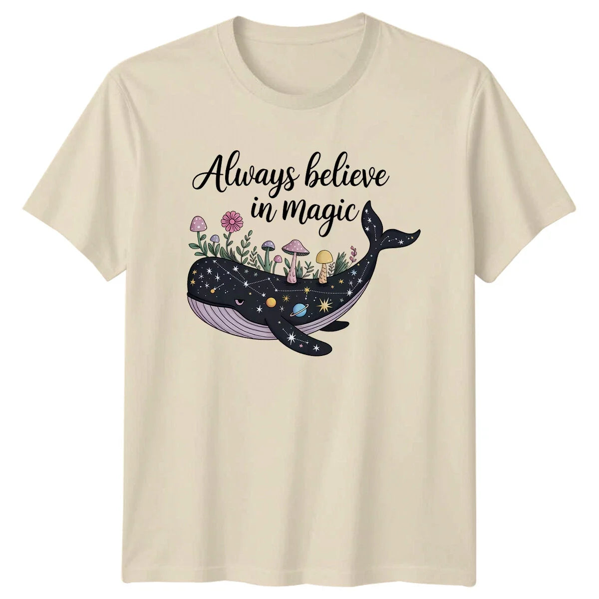 Always Believe In Magic Celestial Whale Boho T-Shirt