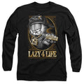 Garfield Lazy 4 Life Long Sleeve T-Shirt S-2XL, Black