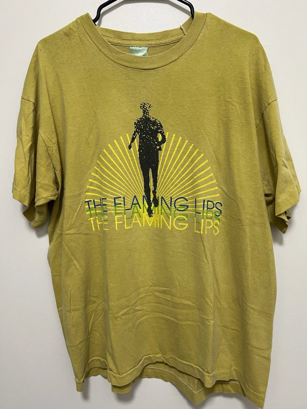 Vintage The Flaming Lips T-Shirt XL Green Y2K Yoshimi Era Double Sided Band Tee
