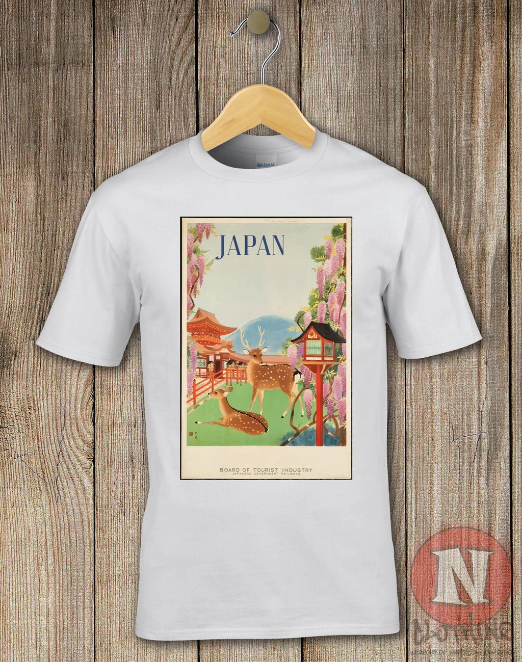 Japan tourism poster t-shirt Aesthetic Japanese classic 1930's art