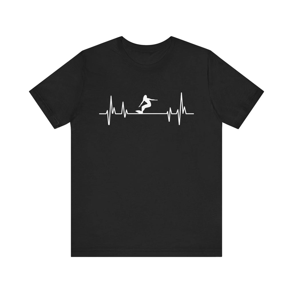 Unisex Size Heartbeat Surf Tee Women Surfer Girl Cool Minimalist Surfing T-Shirt