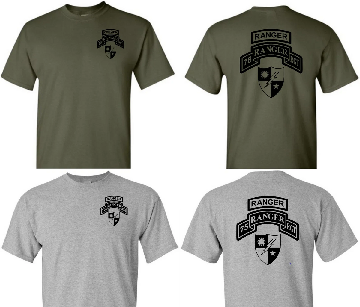 US Army Ranger DUI Shirt, ARMY Ranger Performance shirt, 75th Ranger Regiment