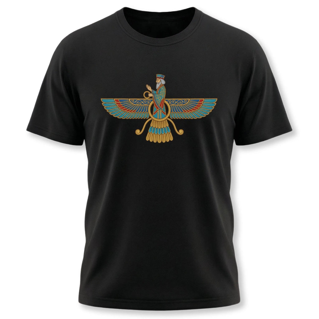 Faravahar Zoroastrian Winged Symbol T-Shirt | Ancient Persian Graphic Tee