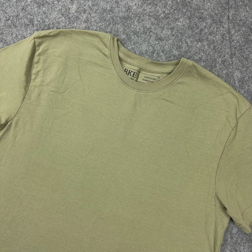 BKE T Shirt Mens Medium Green Short Sleeve Cotton Solid Crewneck Casual Basic