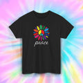 Peace Flower T-Shirt Retro Hippie Rainbow Boho Groovy Tee S-5XL