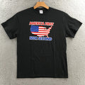 Delta Pro Weight AMERICA FIRST BEER SECONDS Tee Shirt Mens L Black Crew Neck