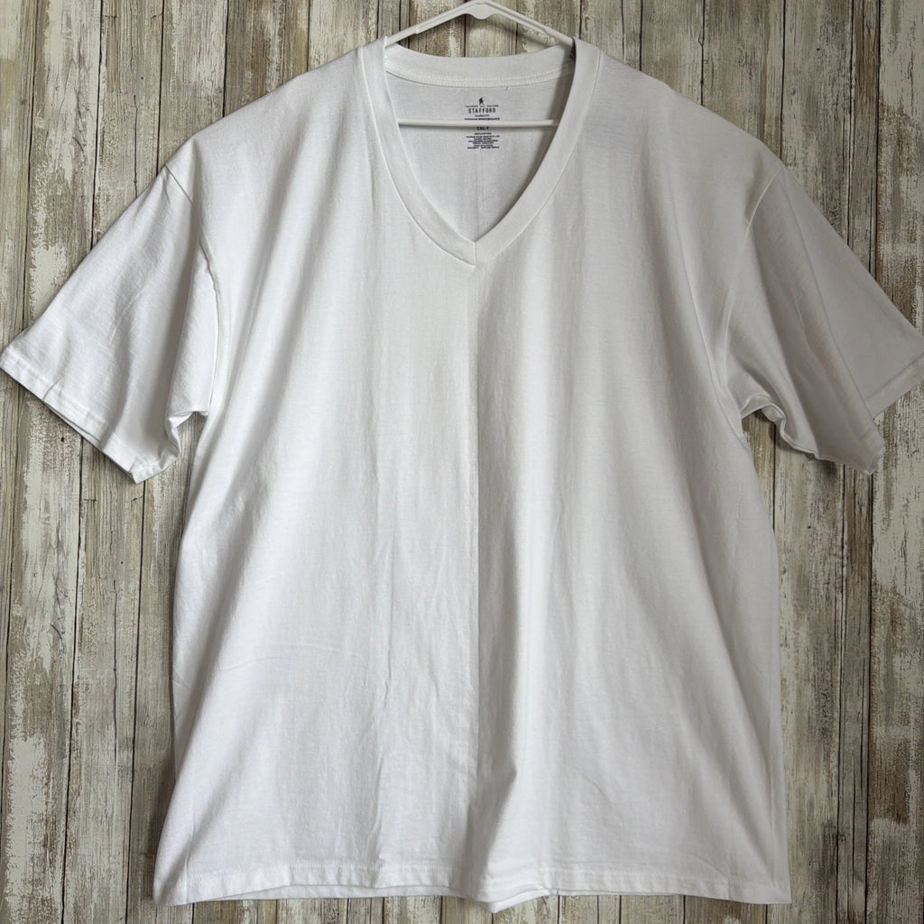 Stafford Men’s 3XLT White Heavyweight Classic Fit Premium Performance Cotton Tee