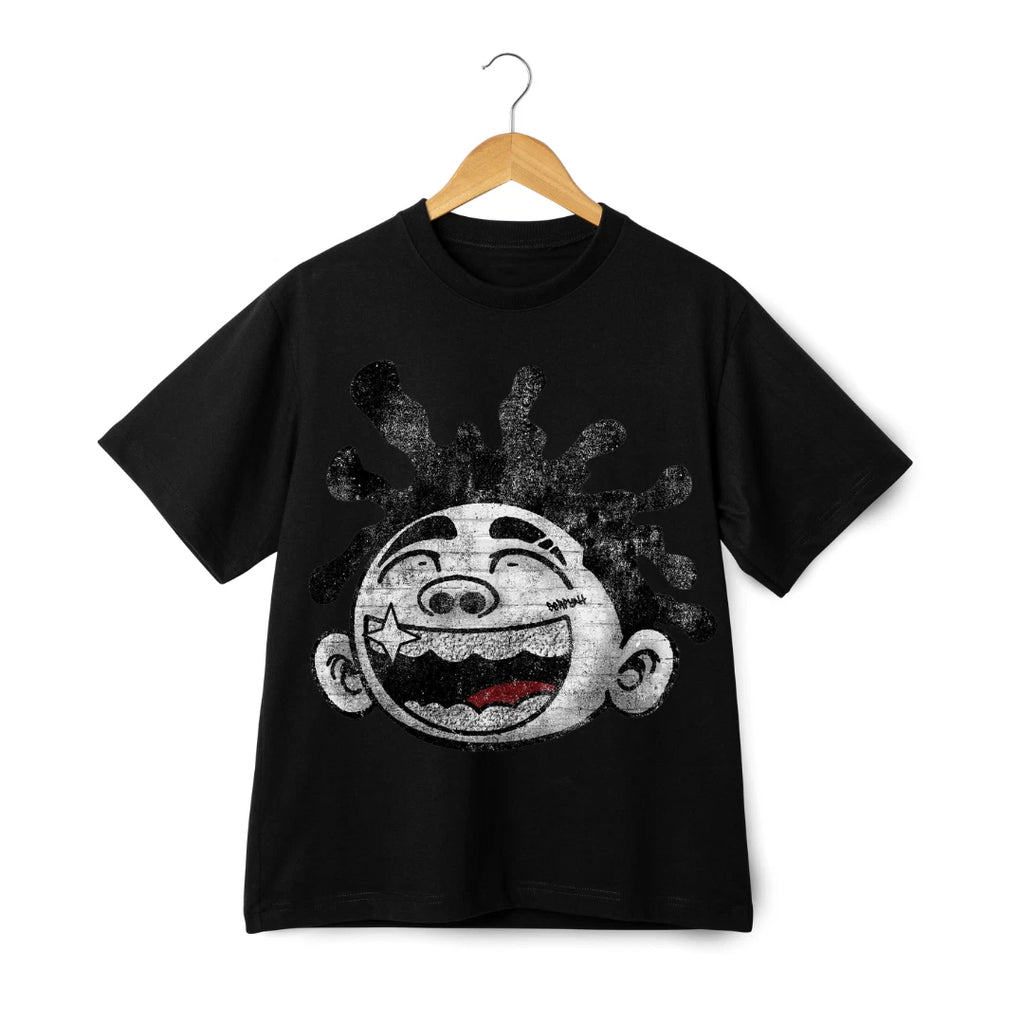 Y2K Big Face Cartoon Graphic T-Shirt – Gothic Streetwear Hip Hop Tee