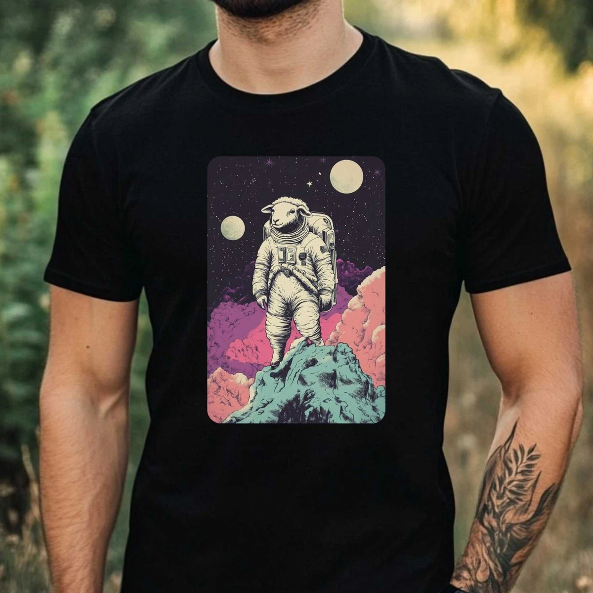 Mens Sharp Astronaut Print Cotton T-Shirt Size XS to 5XL