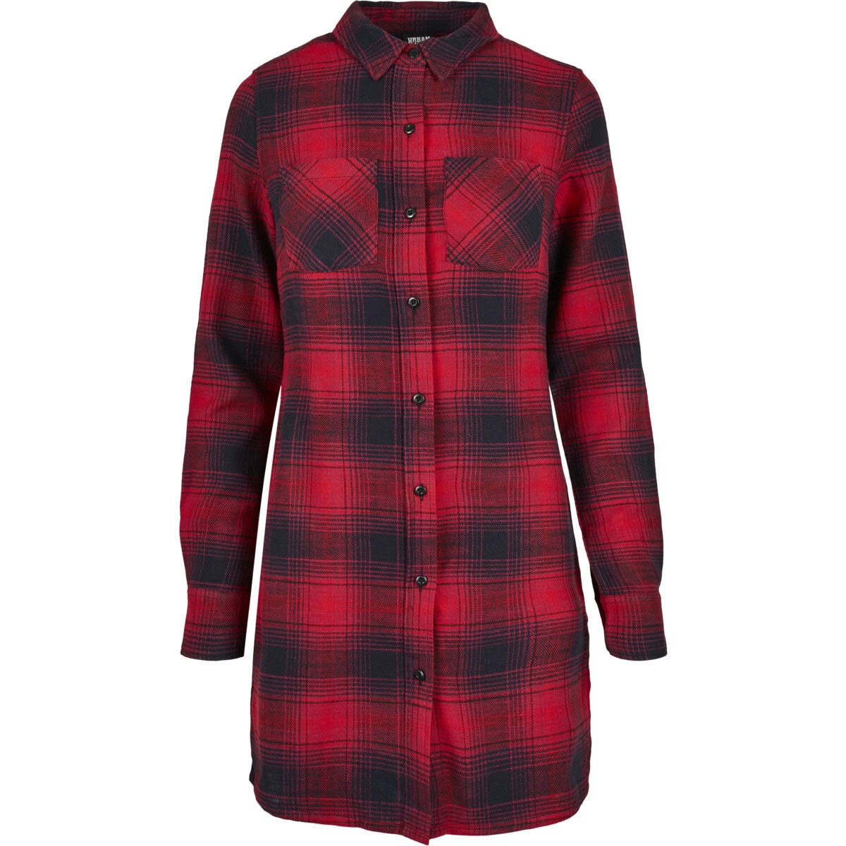 Urban Classics Ladies Check Shirt Dress in Flannel Check Pattern
