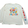 Lollapalooza Graphic Print Long Sleeve T-Shirt White Cotton L Chicago 2023