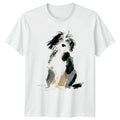 Watercolor Dog Art T-Shirt Border Collie Dog Lovers Birthday Gift For Him Her