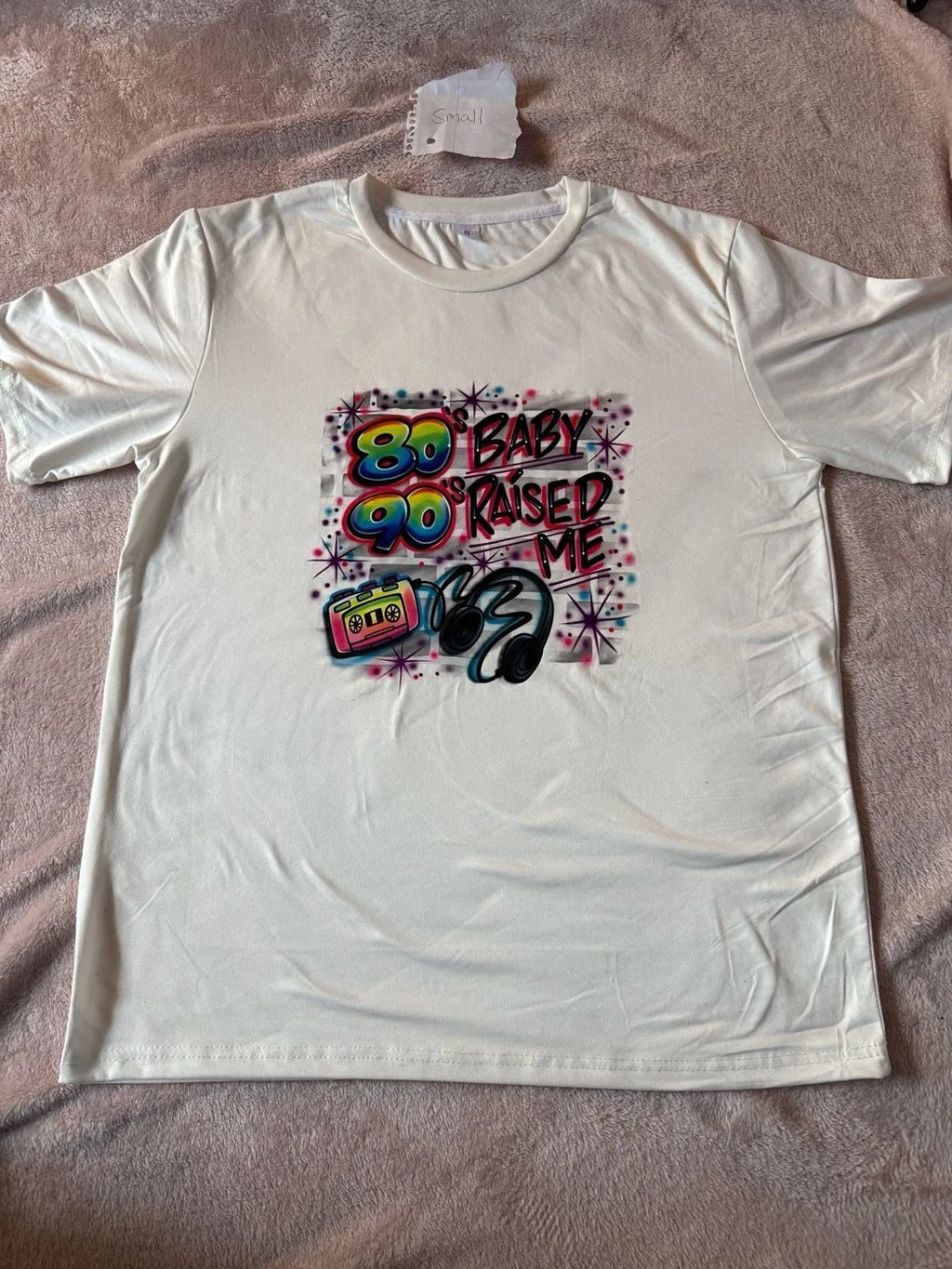 80's Baby 90's Raised Me Airbrush Graffiti Graphic T-Shirt