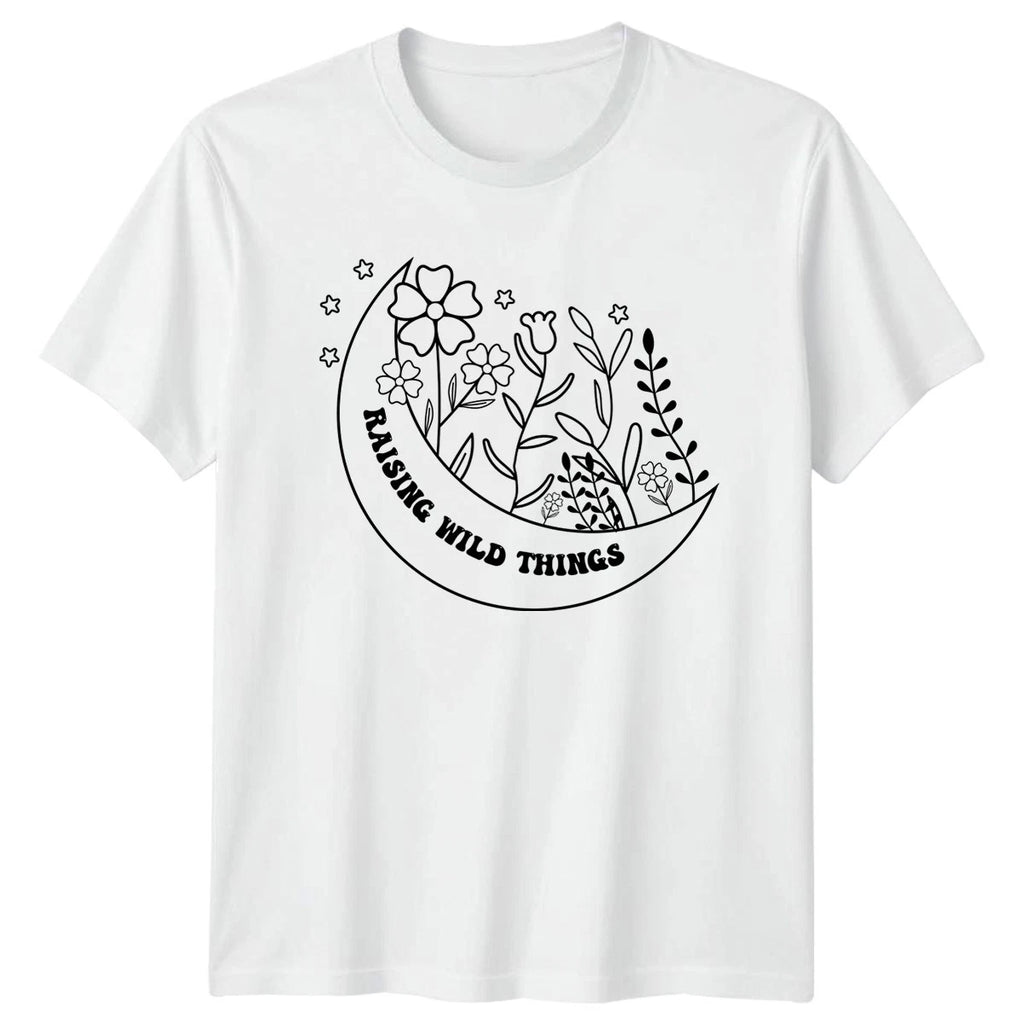 Raising Wild Things Womens T-Shirt Boho Motherhood Mothers Day Gift For Her