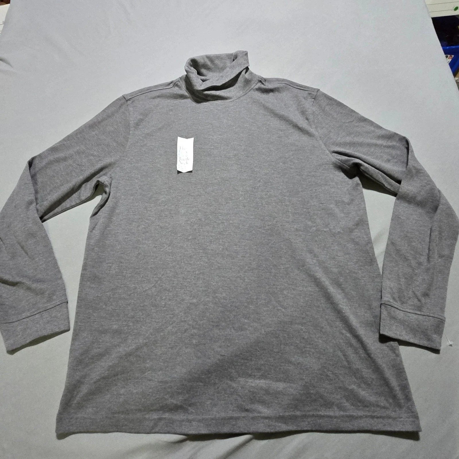 new Croft & Barrow Turtleneck Mens Large Gray Easy Care Extra Soft
