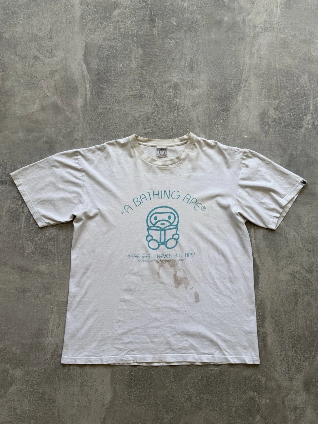 Vintage 90s Bape Trashed Shall Never Kill Ape Tee Babymilo