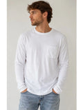 NWT Cotton Citizen Jagger Long Sleeve Tee White Raw Edge Pocket Shirt Small