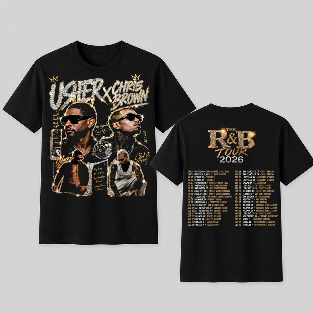 Usher x Chris Brown The R&B Tour 2026 Shirt Hip Hop Graphic Tee Unisex Fullsize
