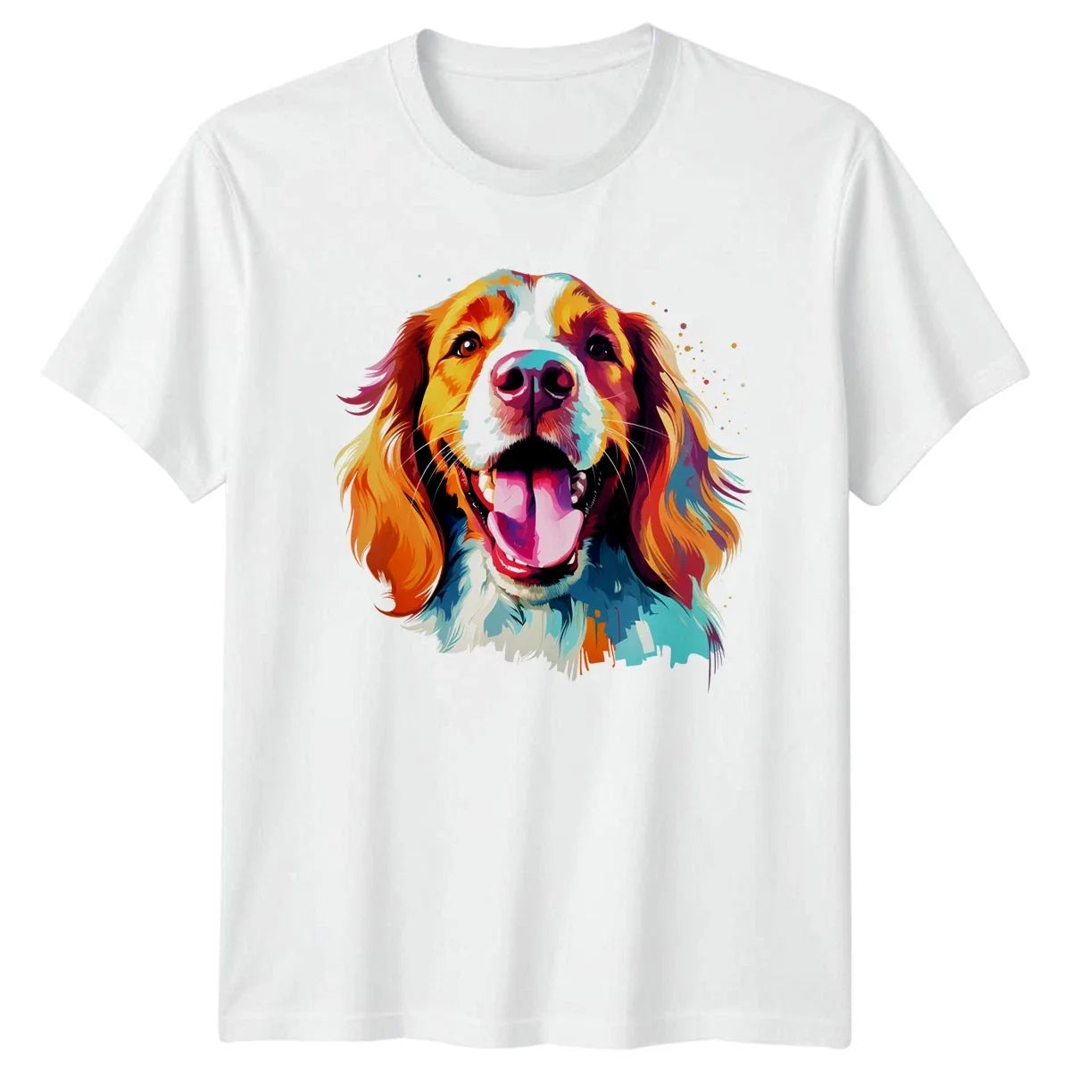 Colorful Spaniel Dog T-Shirt Pet Lover Gift For Him And Her