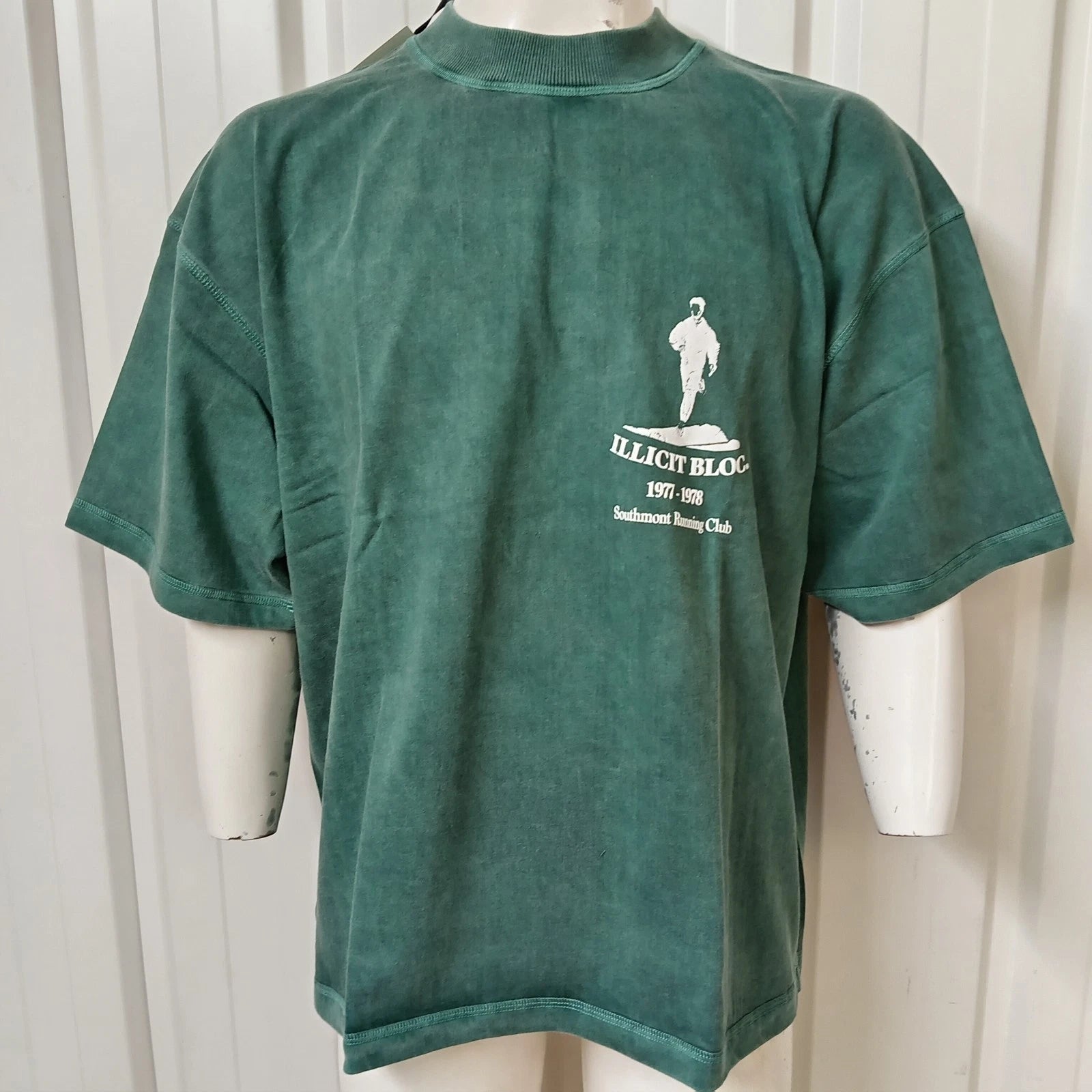 Illicit Bloc Members T-Shirt Washed Green 300GSM 100% Cotton Boxy Fit