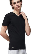 Lacoste Men’s Premium Pima Cotton V-Neck Sport T-Shirt Tonal Croc TH3374-51 BLK