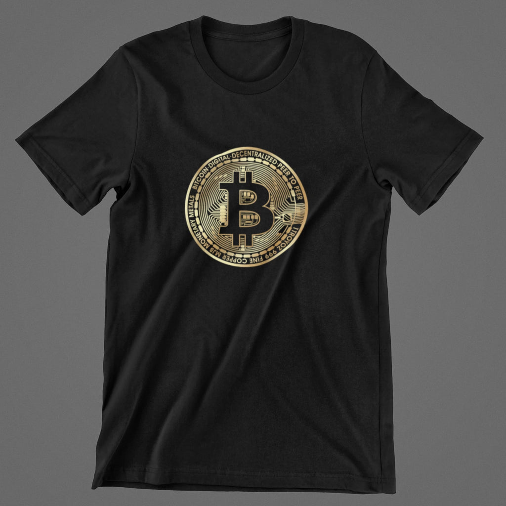 Bitcoin Cyber security Gold Shine T shirt T-shirt Cool  Dad Tshirt Internet hack