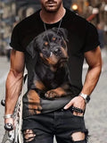 T Shirts Fashion Dog Brown Black Casual Short Sleeve Novelty Trendy T-Shirt Tee