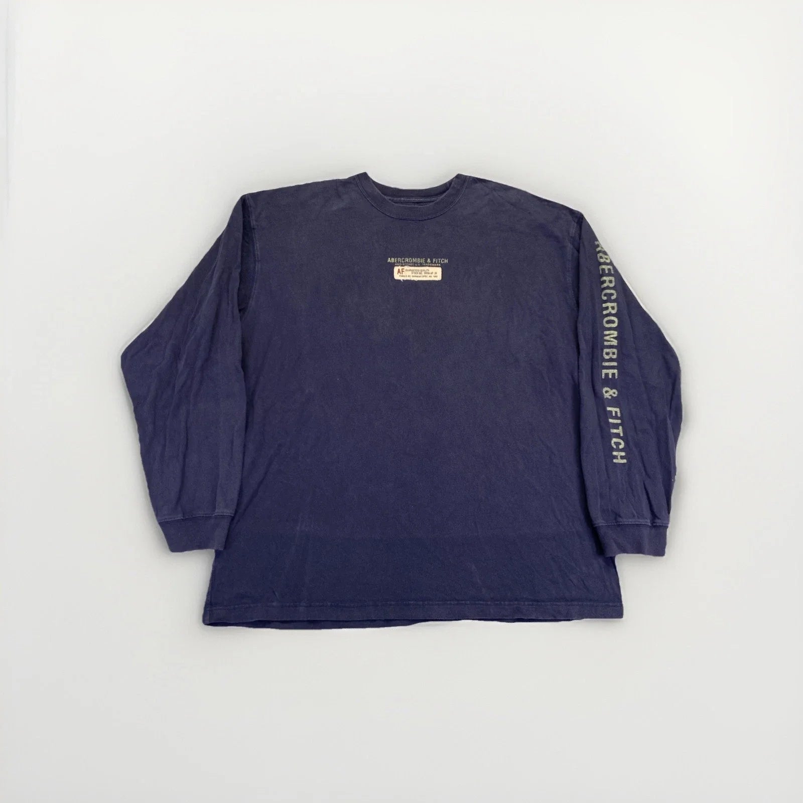 Abercrombie & Fitch Shirt Mens XL Graphic Long Sleeve Navy Y2k Vintage