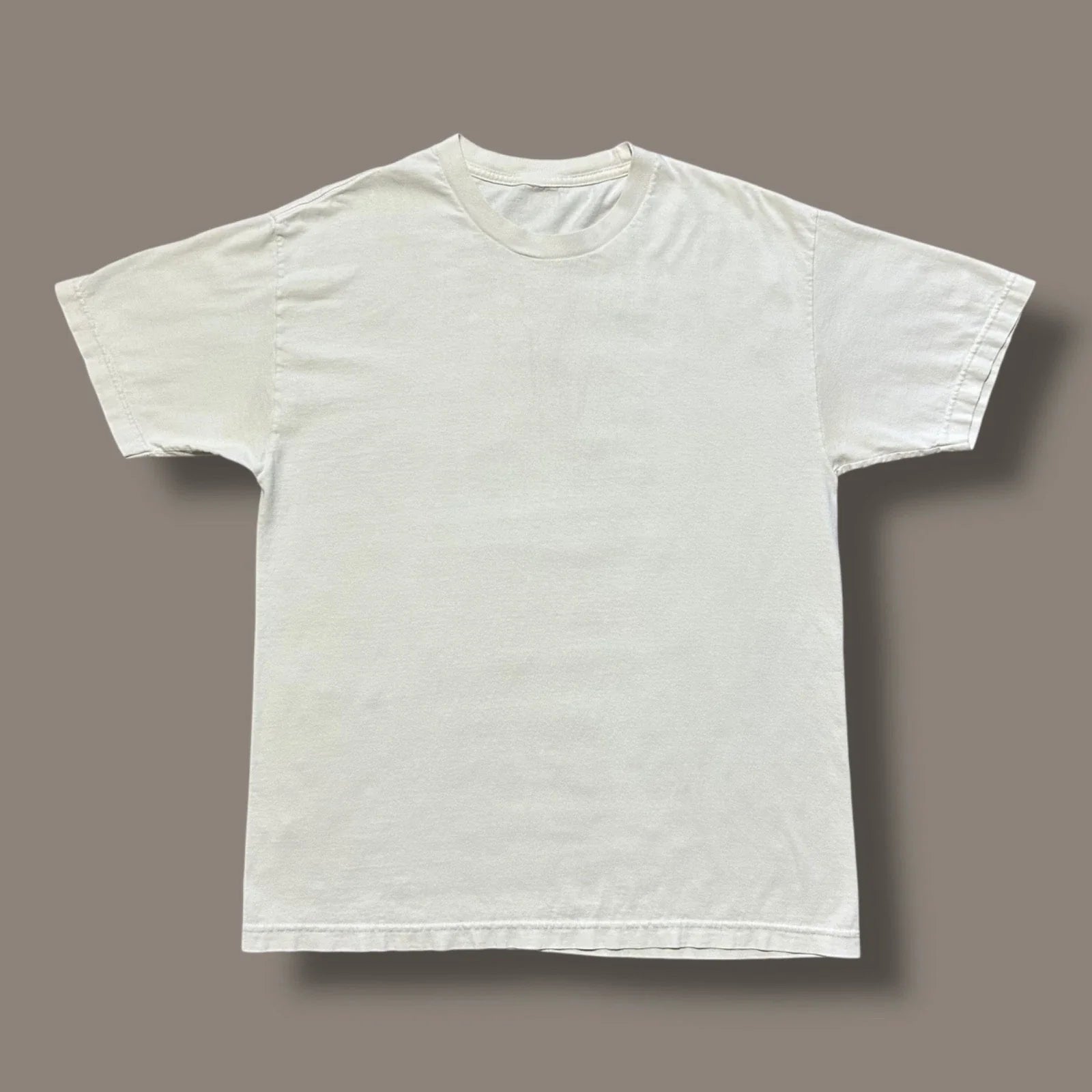 Vtg Plain White Tee Blank Shirt 90s y2k Short Sleeve Minimalist Aesthetic Large