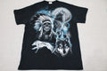 Vintage Wolf Moon Skull T-Shirt Adult Medium Black Wolfie Aesthetic