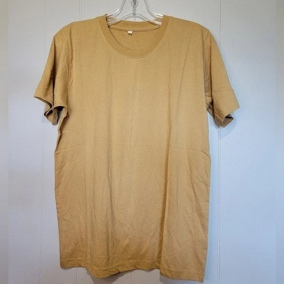 Jazz Mens Short Sleeve Crew Neck T-Shirt Tan Size Medium New