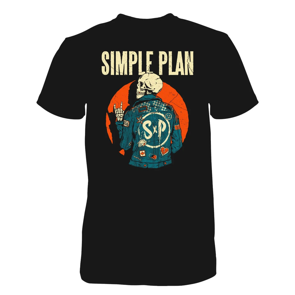 Simple Plan Skeleton Jacket Graphic Multicolor Short Sleeves Unisex T Shirt