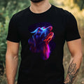 Mens Light Up Dog Print Cotton T-Shirt Size XS to 5XL