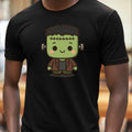 Mens Kawaii Frankenstein Motif Cotton T-Shirt Size S to 5XL