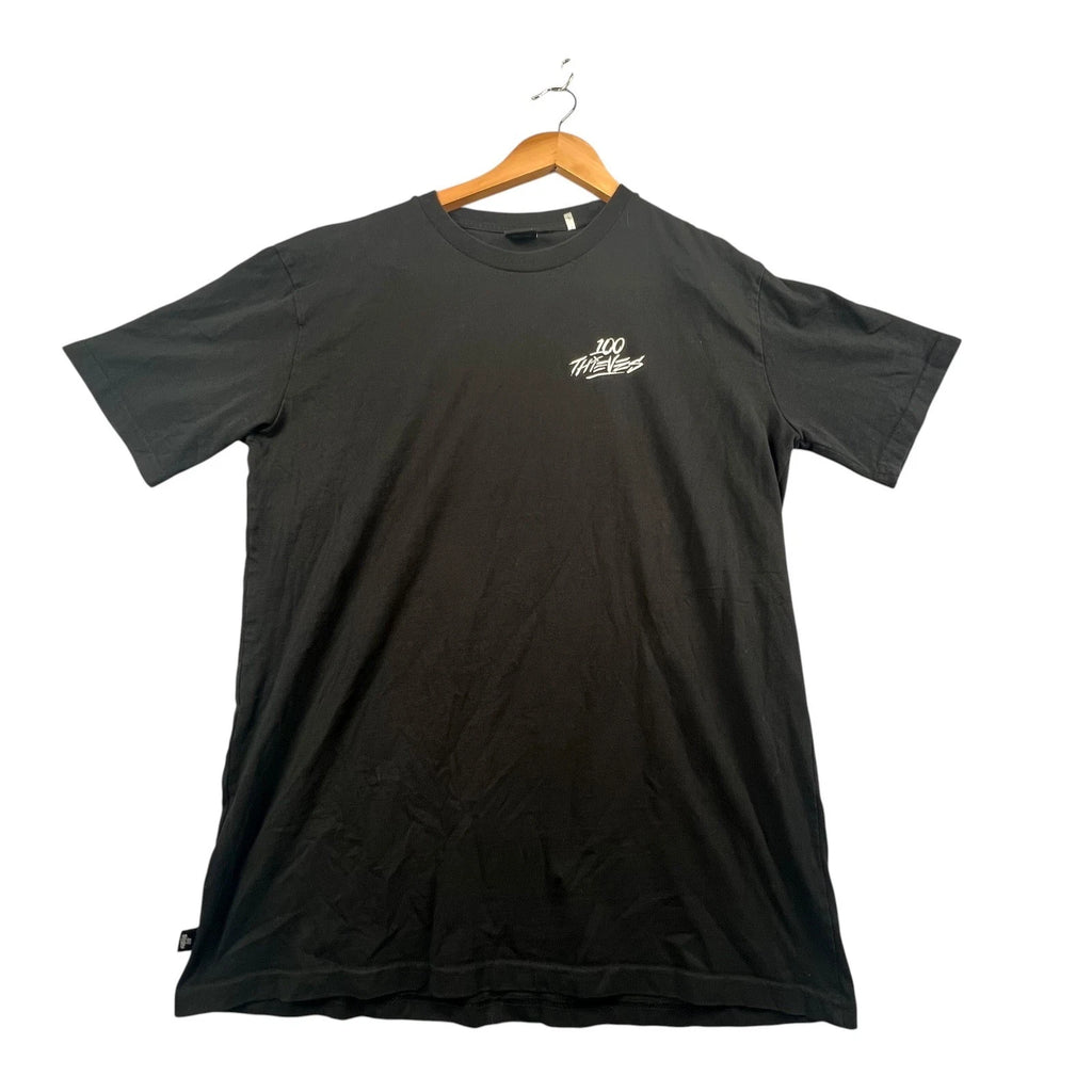 100 Thieves T-Shirt Mens Large Black Graphic Logo Cotton Streetwear Gaming