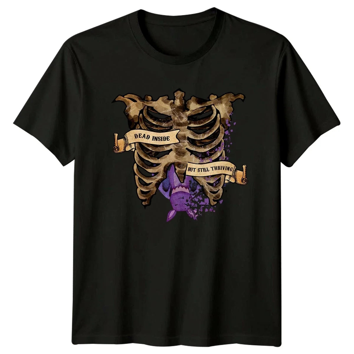 Dead Inside But Still Thriving T-Shirt Sarcastic Goth Halloween Gift For Him
