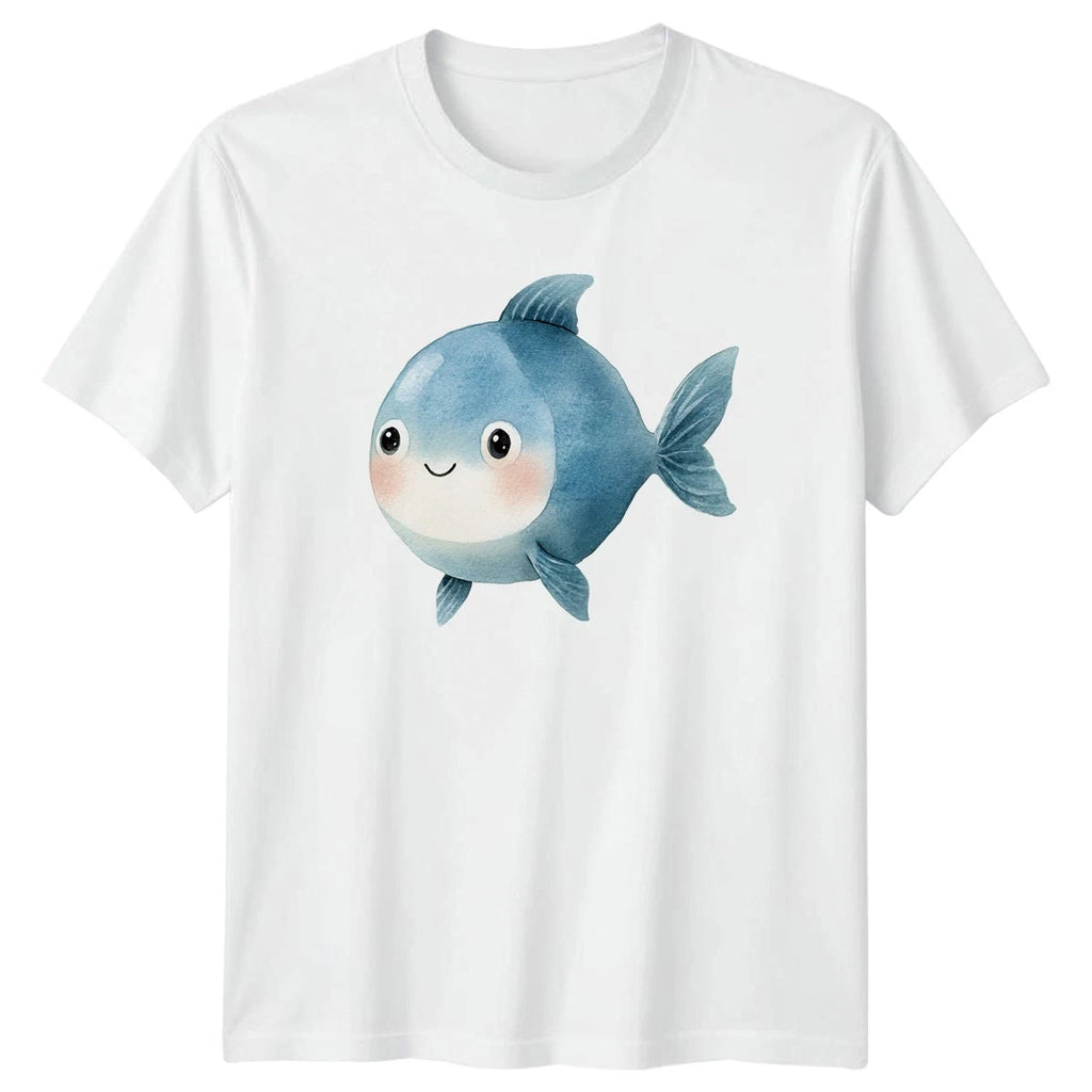 Cute Blue Fish T-Shirt Marine Life Undersea Birthday Gift For Him And Her