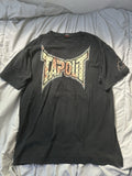 Vintage TAPOUT Shirt Men’s L Black Y2K MMA Logo Double Sided