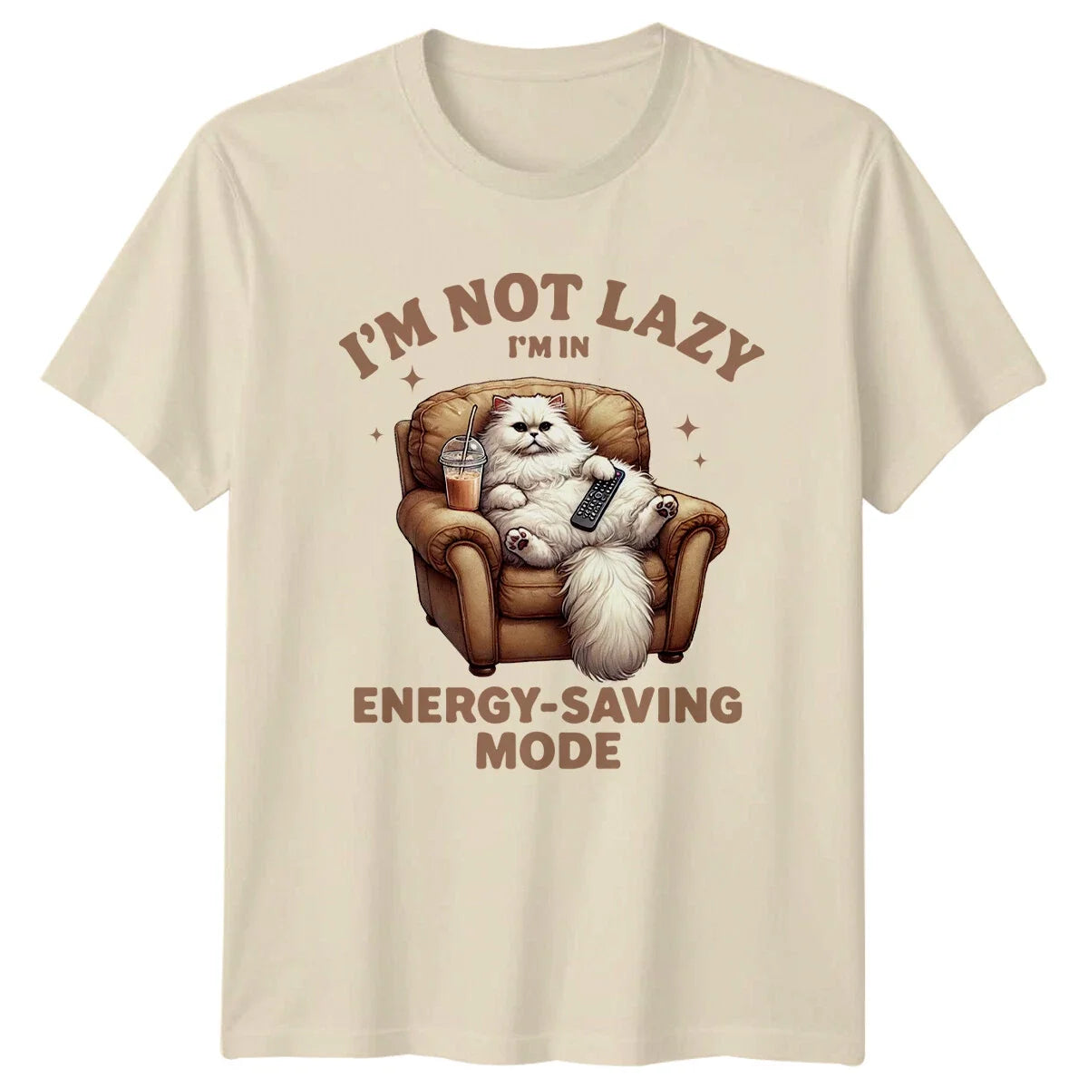 Im Not Lazy Im In Energy-Saving Mode Cat Womens Tee Mens T-Shirt Graphic Top