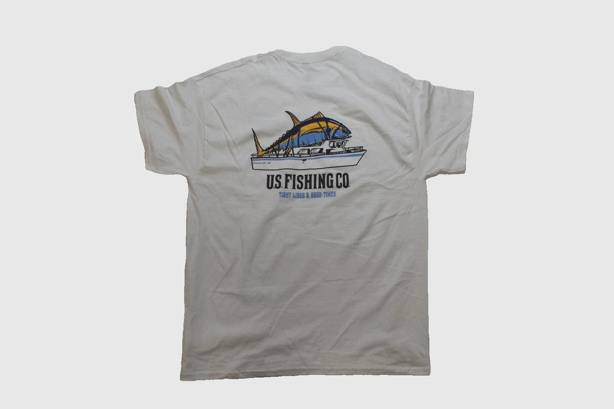 U.S. Fishing Co. Mens Tight Lines And Good Times White Shirt New S-3XL