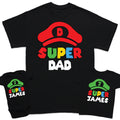Personalised Super Dad Fathers Day Son Kids Baby Matching T-Shirts Top #FD