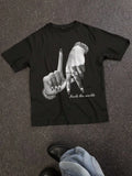 Punk Rock Hand Gesture Aesthetic Graphic T Shirt