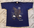VTG New York T-Shirt Mens XL Blue USA Bald Eagle Moon Streetwear Nature Y2K NYC