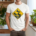 Cats Jumping Road Sign - Beware Japan Japanese Cat Lover Fun T-Shirt