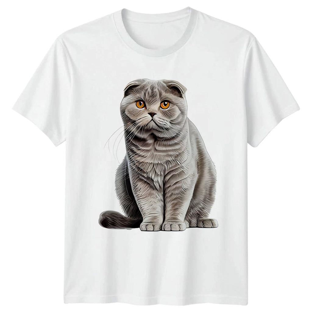 Cute Scottish Fold Cat Pet Lover T-Shirt Cats Pets Gift For Him And Her