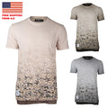 ZIMEGO Mens Short Sleeve Camouflage Longline Hipster Side Slit Oil Wash T-shirts