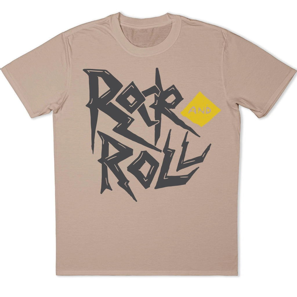 Rock And Roll Typography T Shirt Vintage Metal Punk Rebel Biker Music Gift Tee