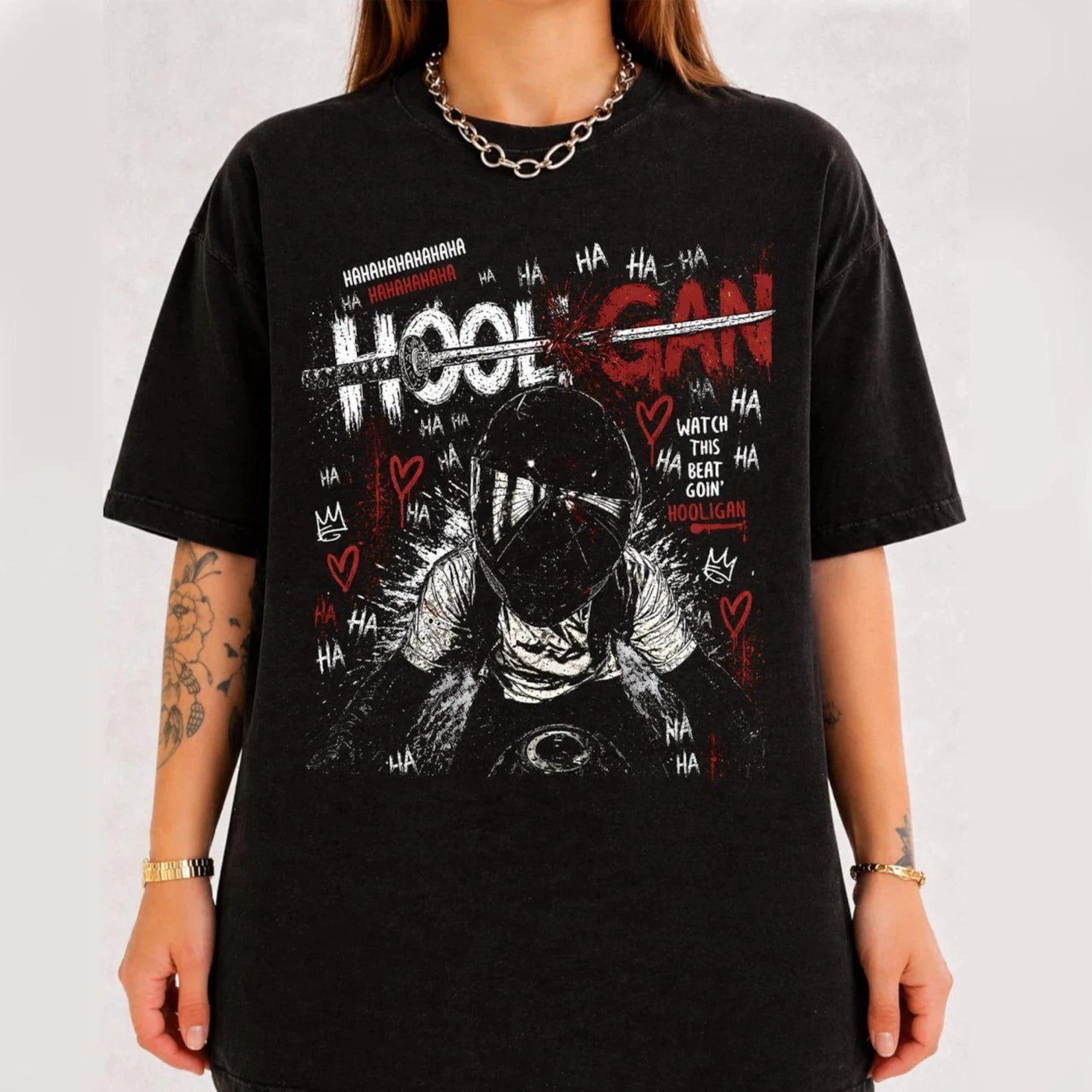 Hooligan Rider Shirt, K-pop Arirang Street Style Gang Graphic Tee  S-5XL