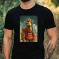 Mens Camel as Firefighter Motif Cotton T-Shirt Size XS to 5XL