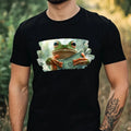 Mens Funny Frog With Money Motif Cotton T-Shirt Size XS to 5XL